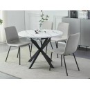 Стол обеденный SIGNAL GASTON белый мрамор/черный мат 100-135/100